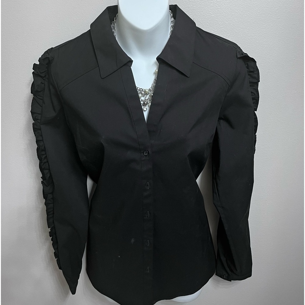 INC black corset blouse. M New w/ tags